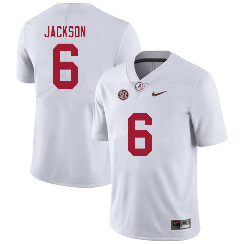 Alabama Crimson Tide Men's Khyree Jackson #6 White NCAA Nike Authentic Stitched 2021 College Football Jersey OZ16X08NY